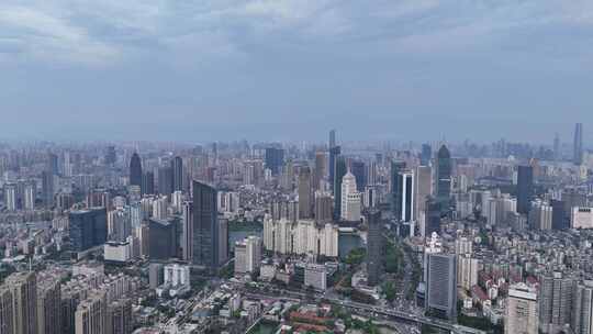 合集航拍湖北武汉城市天际线CBD高楼建筑