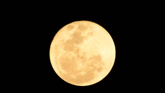 美丽的月亮缓缓升起 满月金色红色月亮视频素材模板下载