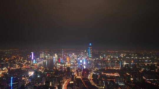 上海夜景航拍空镜