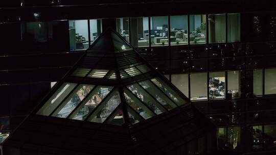 香港航拍城市夜景大景