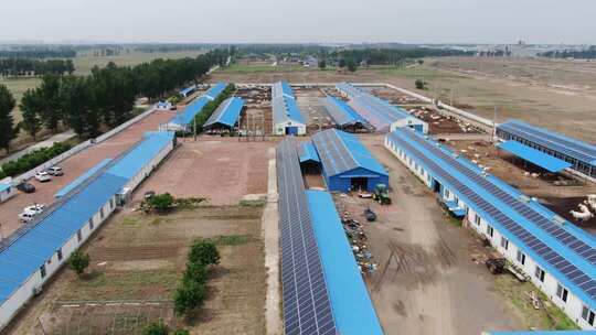 农业养殖场鸟瞰全景