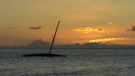 海洋日落天际线景观