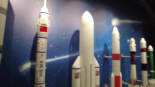 科技馆航天航空火箭模型视频素材模板下载