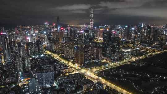 深圳城市夜景航拍延时视频素材模板下载
