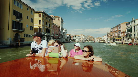 威尼斯的游客视频素材模板下载