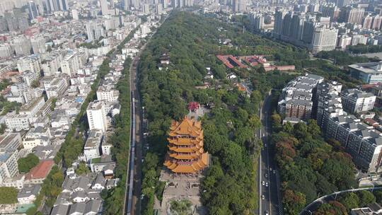 湖北武汉黄鹤楼5A景区航拍