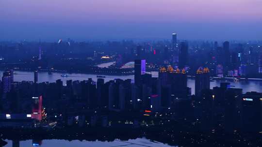 武汉城市夜景360航拍
