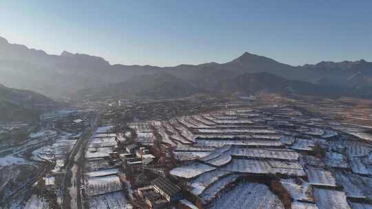 航拍雪景 唯美冬日空镜 立冬 冬至节气