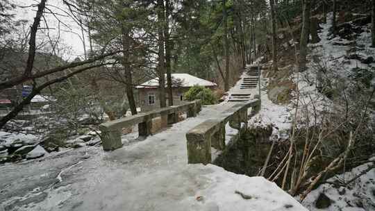 庐山冬天雪后风景