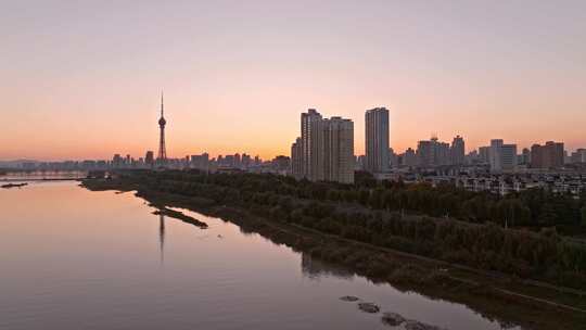 航拍洛阳城市风光视频素材模板下载