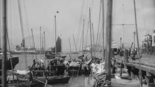 30年代渔船帆船航运渔民码头渔民生活