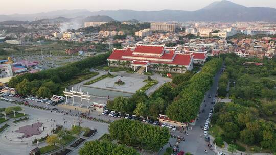 泉州西湖市区航拍闽南特色建筑闽台缘博物馆