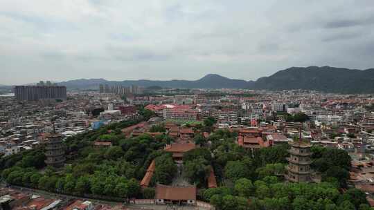 福建泉州古西街开元寺航拍