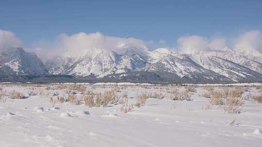 雪，大提顿，山脉，山脉