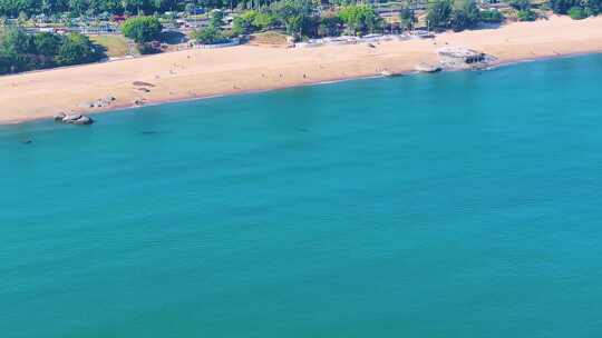 东海大海海边海水海浪沙滩海滩航拍风景唯美