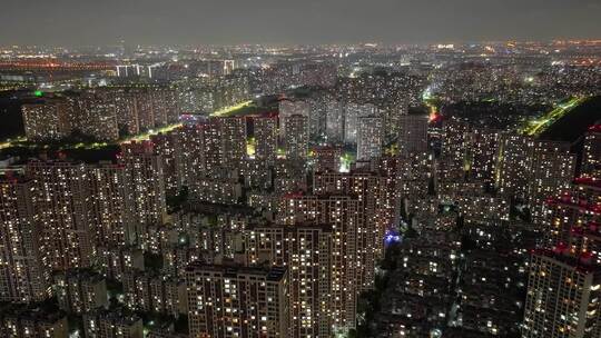 夜景延时摄影  居民楼 万家灯火