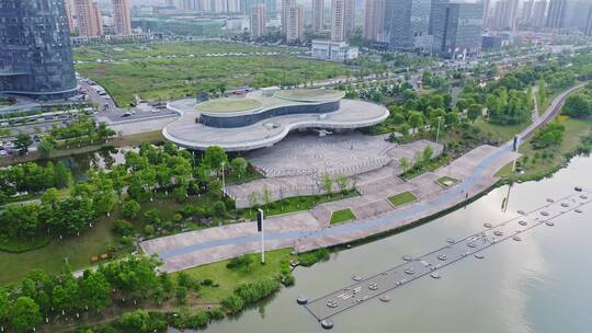 鸟瞰上虞城市阳台,上虞e游小镇