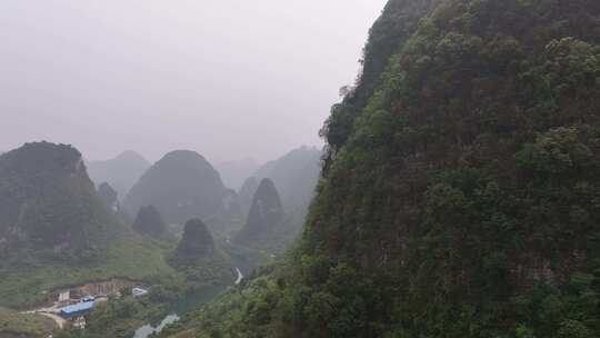 广西河池小三峡景区航拍