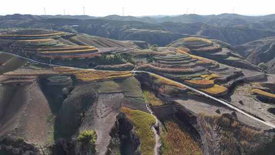 陕北黄土高原地貌视频素材模板下载