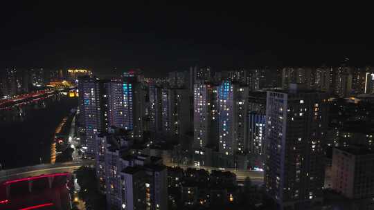 4K无人机航拍重庆巴中城市夜景