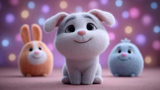 卡通萌宠微笑迎接新的一天