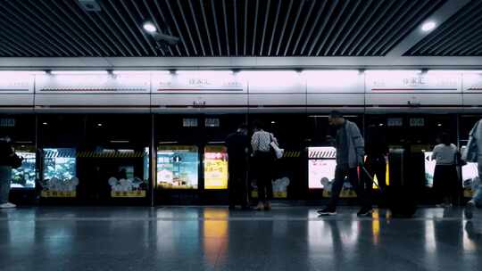 上海地铁月台延时视频素材模板下载