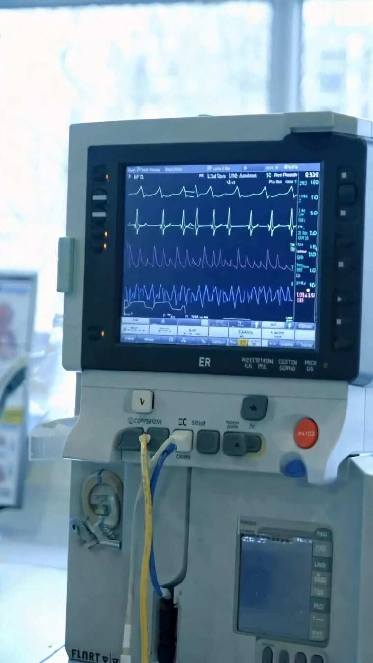 医院心电监护仪画面
