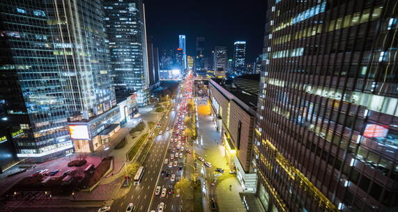 【高清6K】沈阳青年大街cbd街道夜景航拍