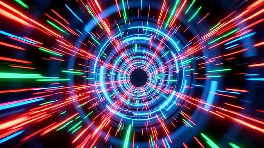 光速粒子冲击特效 穿梭时空片头 时光隧道