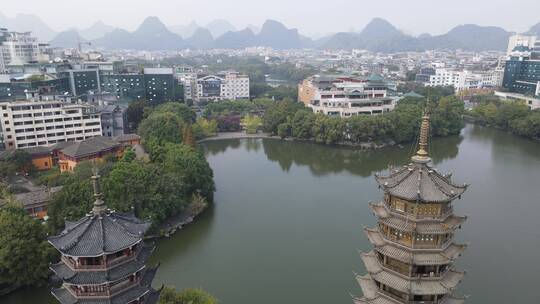 航拍广西桂林城市宣传片旅游城市视频素材模板下载