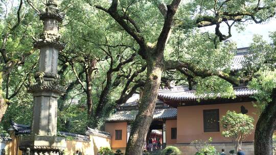 浙江普陀山法雨寺禅院建筑视频