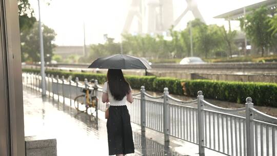 陆家嘴雨天空镜