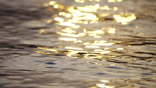 金色水面湖面波光粼粼江面湖水河流黄昏波光视频素材模板下载