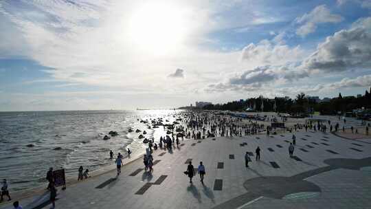 广西北海银滩地标大海风光旅游旅行风景航拍