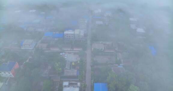 中国河南平原平流雾HDR航拍