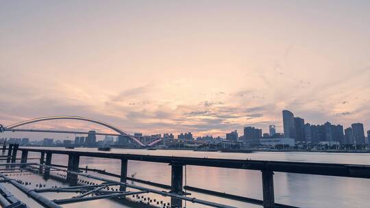 上海黄浦江卢浦大桥大桥大桥延时摄影