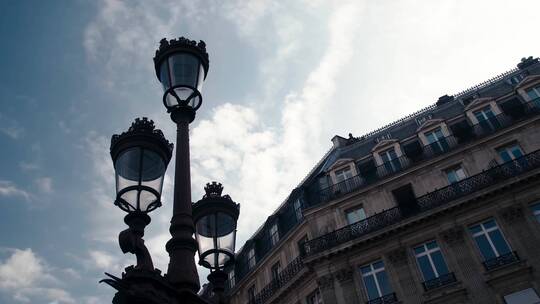法国灯柱及建筑
