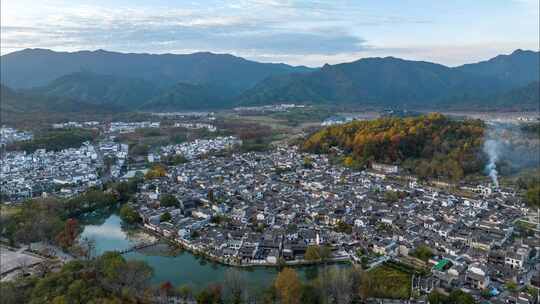 徽派建筑西递宏村航拍