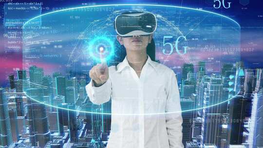 VR虚拟现实和智能穿戴设备互动体验视频素材模板下载