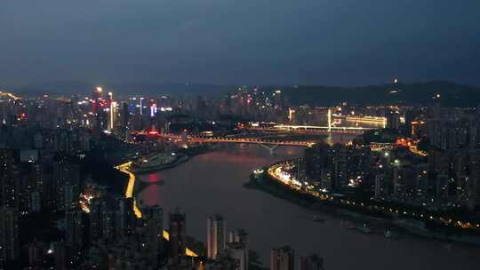 重庆渝中区航拍夜景视频素材模板下载