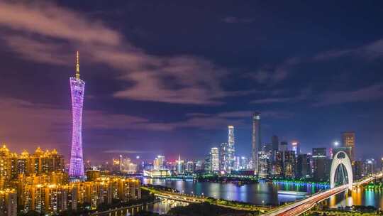 唯美广州城市延时高清夜景实拍视频素材