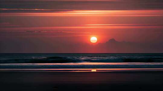 海上日出日落太阳夕阳