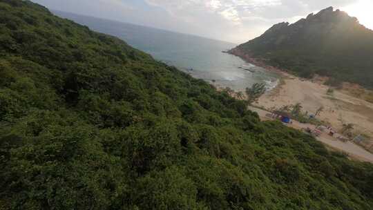 穿越机航拍4K海南三亚大海沙滩海边风景