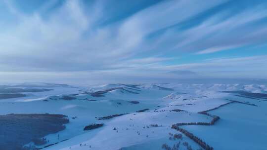 呼伦贝尔低山丘陵极寒雪原冷空气