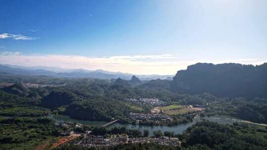 航拍韶关丹霞地貌 丹霞山阳元峰长老峰景区