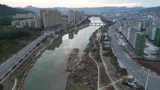 县域经济 石城县风光航拍 县城广场