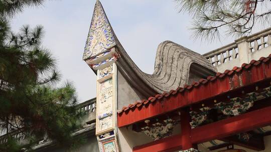 中式古建筑屋檐屋顶特写