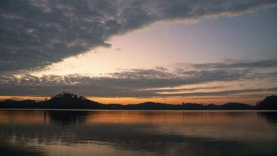 东莞同沙生态公园夜景湖光山色风光延时