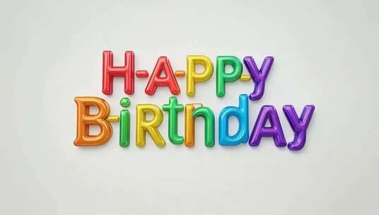 彩色气球拼成生日快乐字样