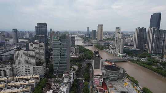 浙江宁波城市风光航拍